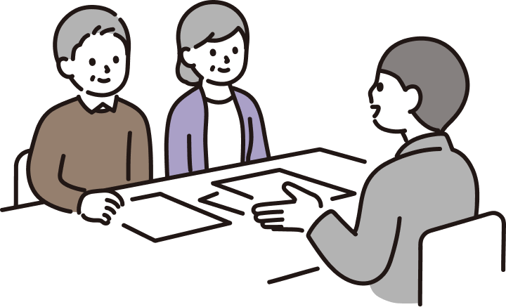 オーナー様とお打ち合わせをし、ご要望や諸条件、 内見方法などを細かくお伺いし、媒介依頼の受理をさせていただきます。